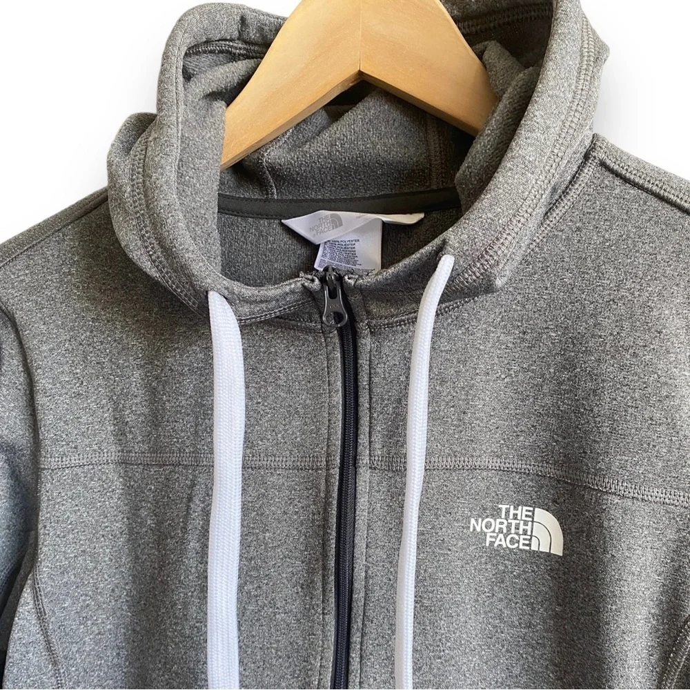 North Face Grey Full Zip Hooded Jacket Women's Medium - Picture 3 of 6